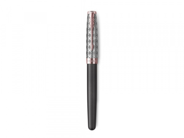 Перьевая ручка Parker Sonnet Premium  GREY GT, перо 18K, перо: F, цвет чернил black, в подарочной упаковке