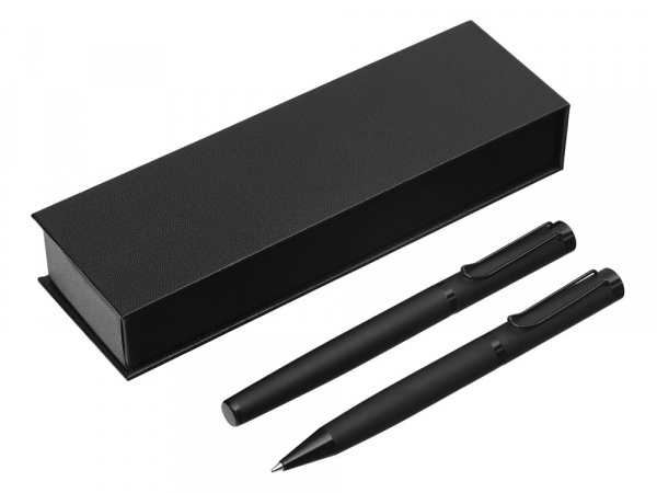 Подарочный набор из 2-х ручек Black Lama soft-touch, черный