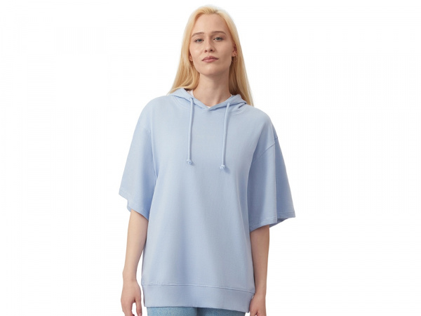 Худи оверсайз с коротким рукавом Warsaw унисекс, небесно-голубой