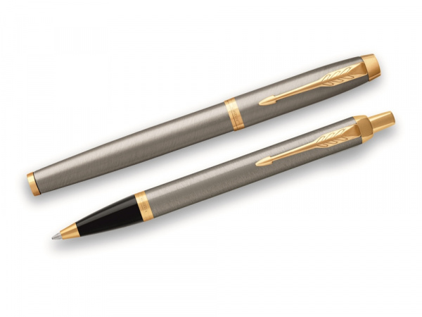 Набор Parker IM Core Brushed Metal GT: ручка шариковая, ручка роллер