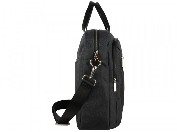 Портфель мужской BUGATTI Sera, антрацитовый, полиэстер, 40х11х34 см