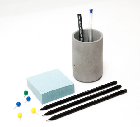 Стакан канцелярский CYLINDER (бетон) продаётся от 5 шт