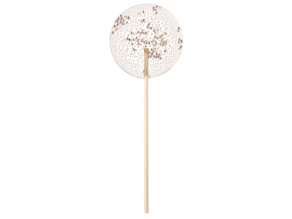 Леденец Круг прозрачный из изомальта с серебристой посыпкой, 30 гр.