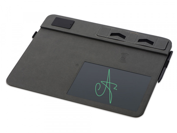 Многофункциональный коврик для мыши Multi Pad с беспроводной зарядкой и LCD экраном, 10 Вт, черный
