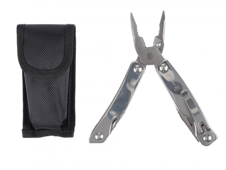 Мультитул Stinger, 100x45 мм, 11 функций, сталь, серебристый, в комплекте нейлоновый чехол