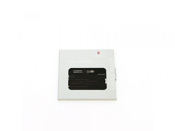 Швейцарская карточка VICTORINOX SwissCard Classic, 10 функций, полупрозрачная чёрная