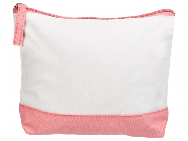 Косметичка хлопковая Cotton, белый/пыльно-розовый