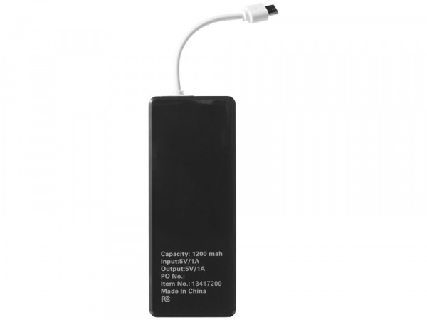 Портативное зарядное устройство Current, 1200 mAh, черный