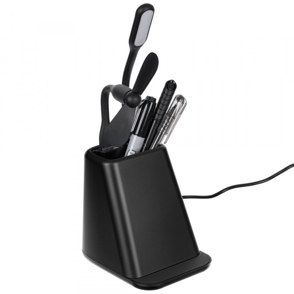 Настольный органайзер с зарядкой, лампой, вентилятором и подсветкой логотипа powerTower