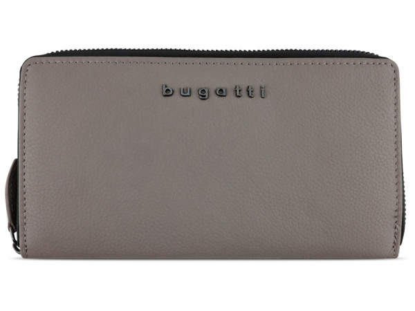 Кошелёк женский BUGATTI Bella, с RFID защитой, бежевый, воловья кожа/полиэстер, 18,5х2,5х10 см