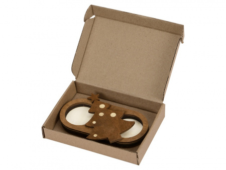 Подсвечник двойной деревянный  Елочка