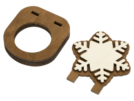 Подсвечник деревянный Снежинка