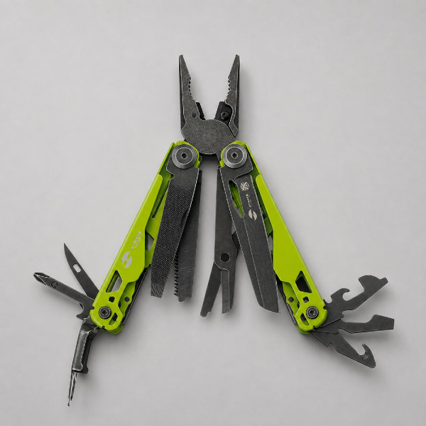 Мультитул Stinger, 107 х 19 мм, 19 функций, сталь, салатовый корпус, стоунвош, в картонной коробке, в комплекте нейлоновый чехол