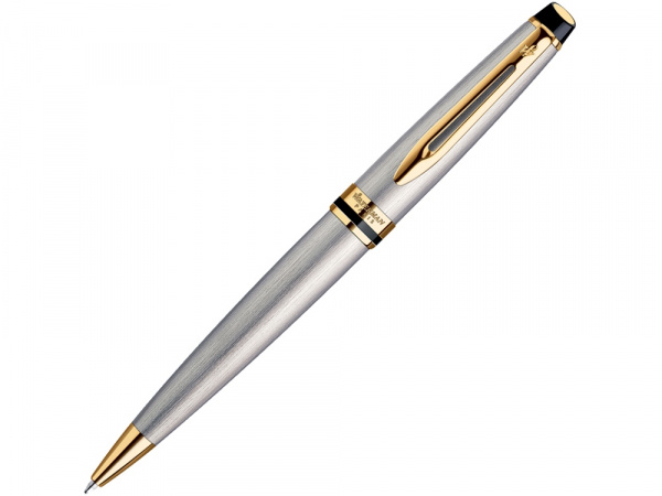 Ручка шариковая Waterman Expert 3 Stainless Steel GT M, серебристый/золотистый