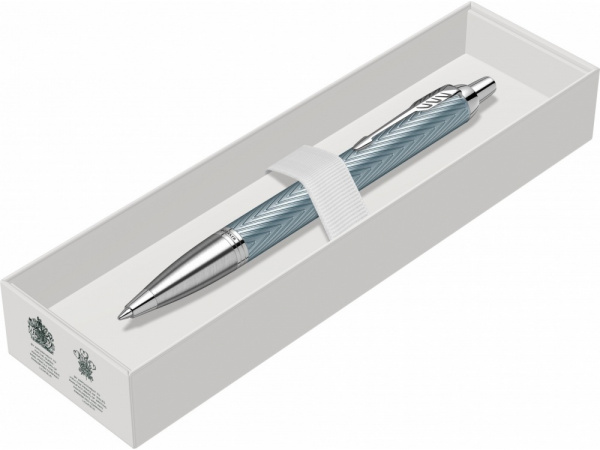 Шариковая ручка Parker IM Premium K318  Blue Grey CT, стержень: M, цвет чернил: blue, в подарочной упаковке.