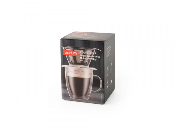 POUR OVER. Coffe filter and isothermal mug, прозрачный