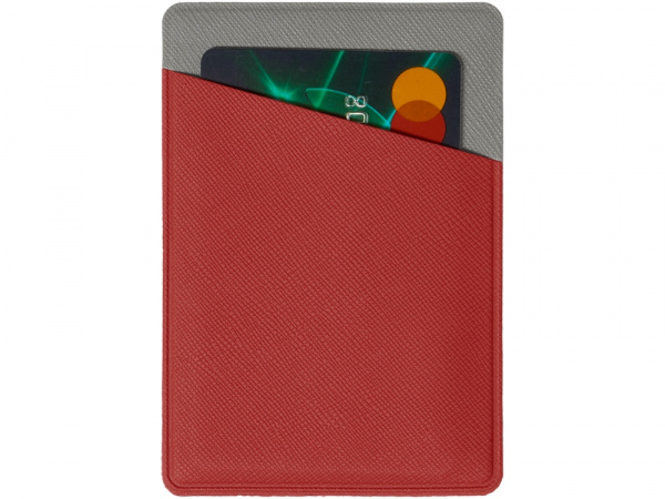 Картхолдер на 3 карты типа бейджа Favor, красный/серый
