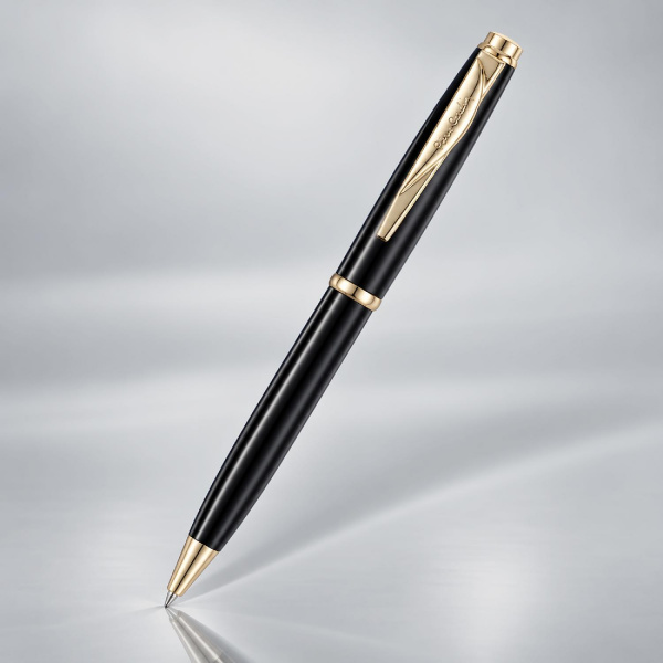Ручка шариковая Pierre Cardin коллекция ГАММА КЛАССИКА (GAMME CLASSIC). Корпус - латунь с лакированным покрытием. Отделка и детали дизайна - сталь с позолотой. Цвет - черный. Упаковка E.