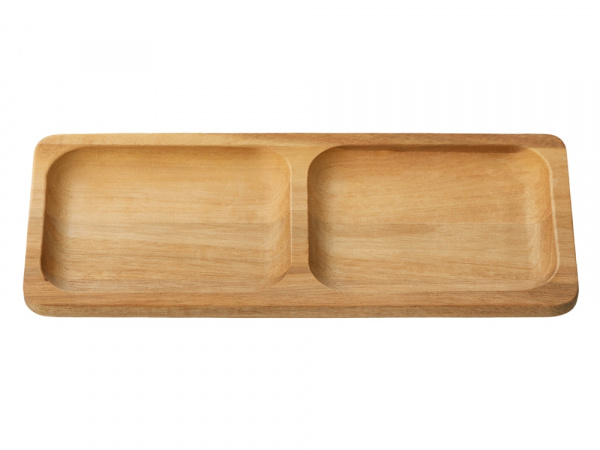 Менажница из акации с двумя секциями Almond