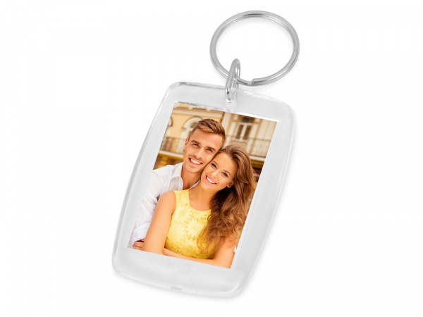 Брелок с возможностью вставки фотографии или рекламного мини-постера, прозрачный