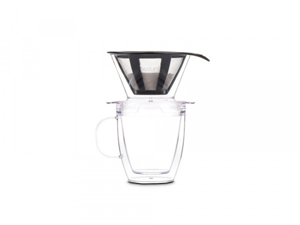 POUR OVER. Coffe filter and isothermal mug, прозрачный