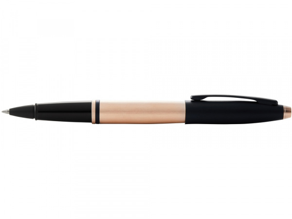 Ручка-роллер Cross Calais Brushed Rose Gold Plate and Black Lacquer