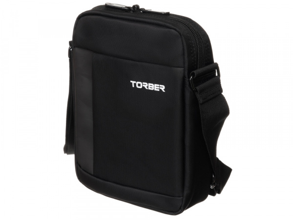 Сумка кросс-боди TORBER, черный, нейлон, 21,5 х 17 х 6 см