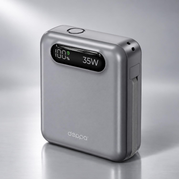 Внешний АКБ NRG Turbo Cable 10000 mAh, 35Вт, графит, Deppa