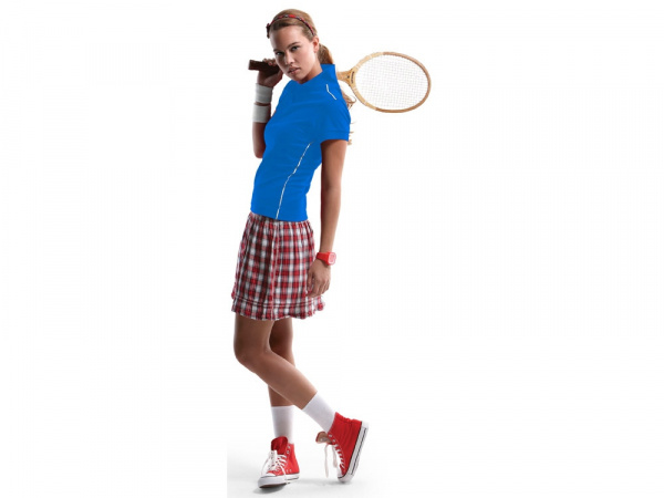 Рубашка поло Backhand женская, небесно-синий/белый